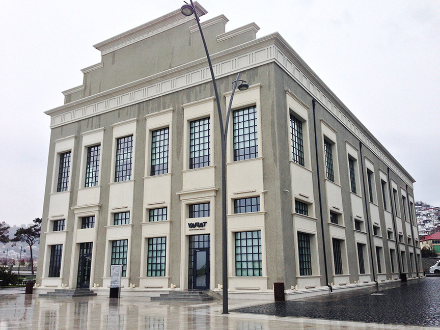 Yarat Contemporary Art Centre opened on March 23. With a view of the Caspian Sea, the two-story building was converted from a Soviet-era naval headquarters.