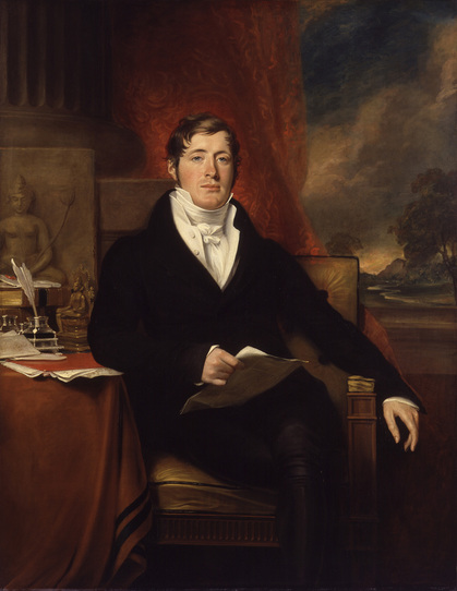 GEORGE FRANCIS JOSEPH, Sir Thomas Stamford Bingley Raffles, 1817, oil on canvas, 139.7 × 109.2 cm. Collection of National Portrait Gallery, London.