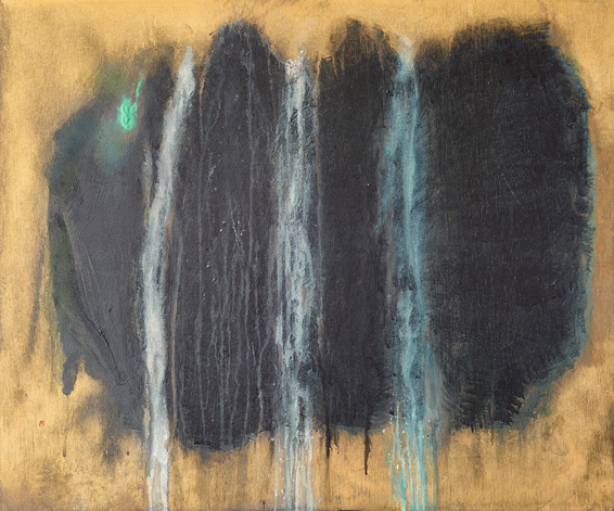 RYUJI TANAKA, Nature ’89, 1989, mineral pigment on panel, other materials, 60.7 × 72.6 cm. Courtesy Simon Lee Gallery, London.