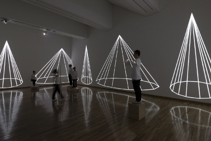 JIN DALLAE and PARK WOOHYUK, Pattern Exercise, 2017, four-channel video with sound and wood installation, dimensions variable. Courtesy the artists and Kumho Museum of Art, Seoul.