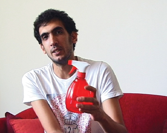 Still of Tarek Atoui from video OBJECTS OF WAR NO. 4, 2006: 72 min, from Objects of War (1999- ).
