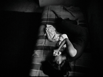 NALINI MALANI, Onanism, 1969, still from black-and-white 16 mm film: 3 min 52 sec. Copyright the artist. Courtesy Centre Pompidou, Paris.