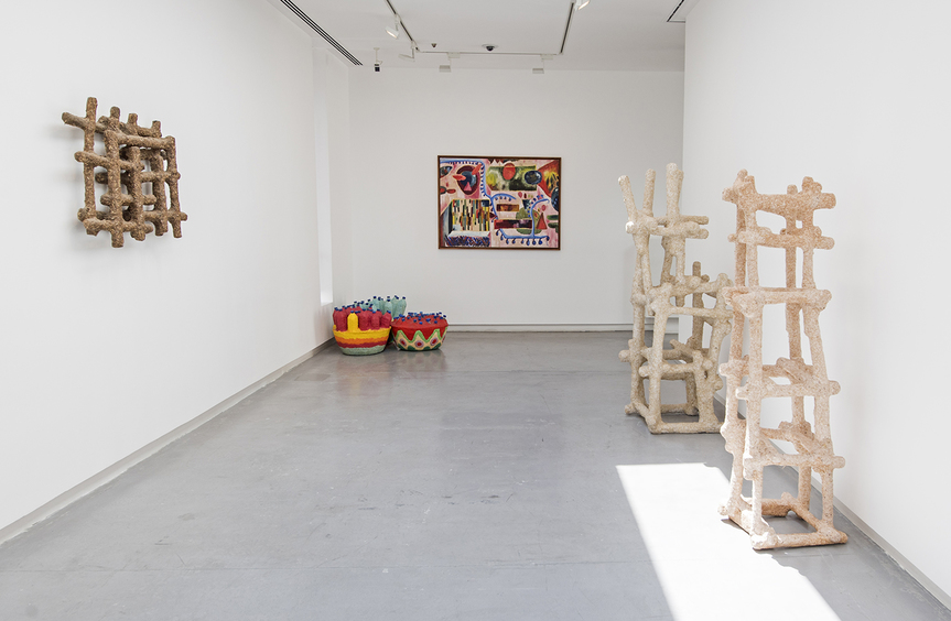 Installation view of MOHAMMED AHMED IBRAHIM’s “Elements” at Sharjah Art Foundation, 2018. Courtesy Sharjah Art Foundation.