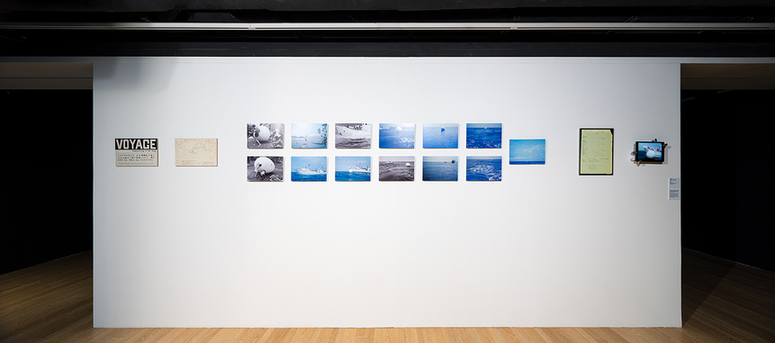 Installation view of THE PLAY’s Voyage: Happening in an Egg, 1968, documentary photography prints and drawings, dimensions variable, at “Emerald City,” chi art space, Hong Kong, 2018. Courtesy the artists.