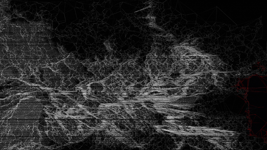 RYOICHI KUROKAWA, Unfold.alt (detail), 2016, single-channel audiovisual installation, 4K video projection, two-channel sound: 8 min. Copyright the artist. Courtesy University of Salford Art Collection, Manchester.