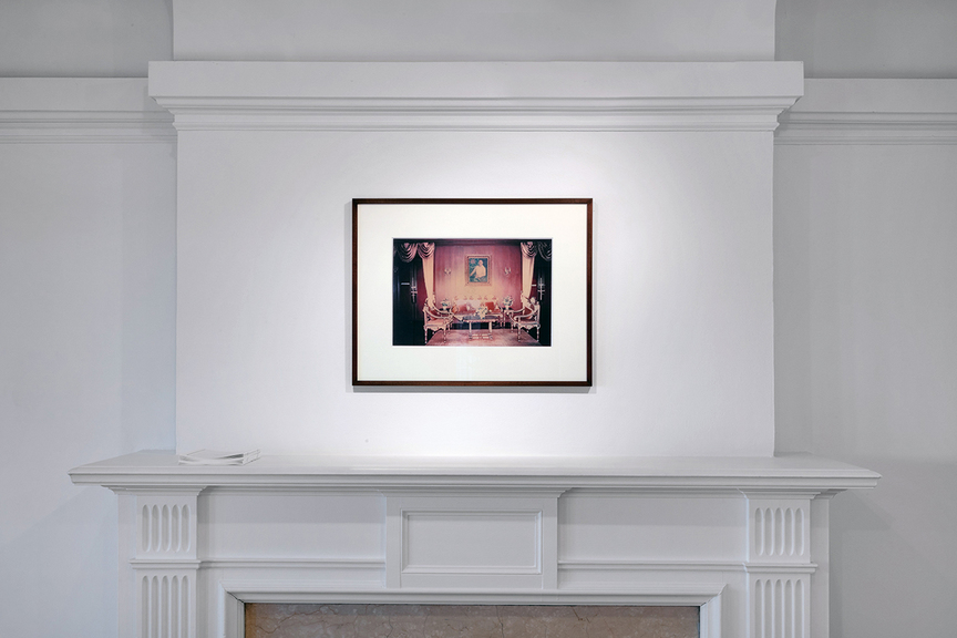 Installation view of PIO ABAD‘s Untitled (1986), 2016, enlarged reproduction of a photo that the artist’s father took on February 25, 1986, archival inkjet print on semi-gloss paper, 55 × 71 × 3 cm, at “Splendour,” Oakville Galleries, Toronto, 2019.