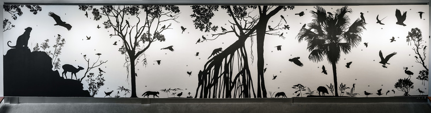 JAMES PROSEK, Hong Kong Flora and Fauna, 2019, site-specific mural, 342 × 1,615 cm. Courtesy the artist.