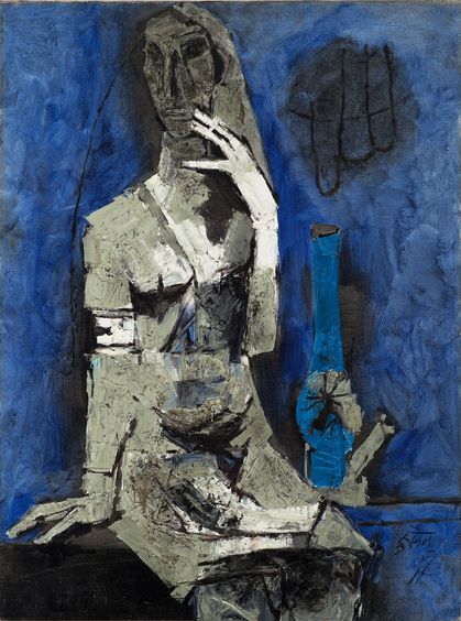 MF HUSAIN, Virgin Night, 1964, oil on canvas, 100 × 75 cm.