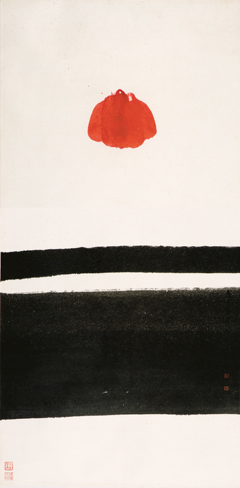 LUI SHOU-KWAN, Lotus, 1968, Chinese ink and color on rice paper, 120.5 × 60 cm.