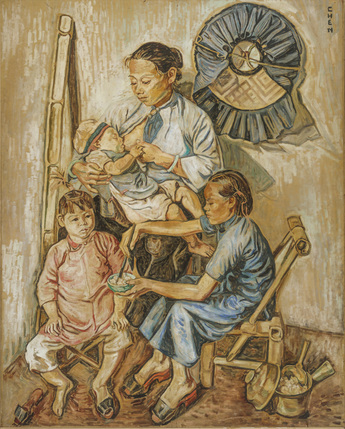 GEORGETTE CHEN, Hakka Family, 1939, oil on canvas, 162 × 130 cm.