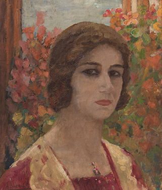 AMRITA SHER-GIL, Portrait of Denyse, circa. 1932, oil on canvas, 46 × 38 cm. Courtesy Christie’s.